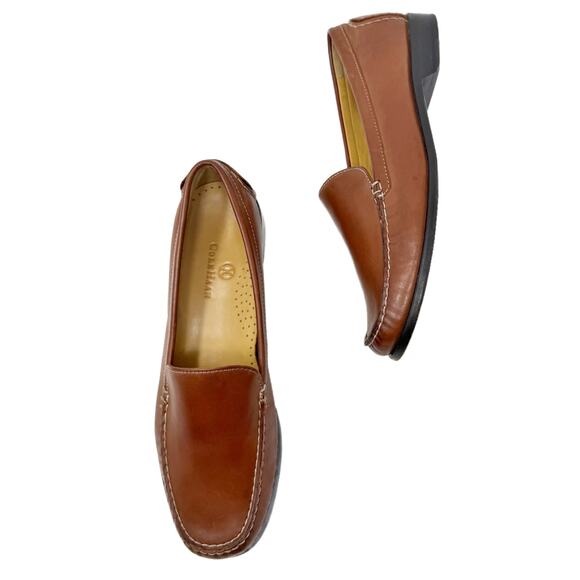 Cole Haan Stitched Moc Toe Loafers Womens 8.5 B Leather Slip-On Flats - Picture 1 of 16